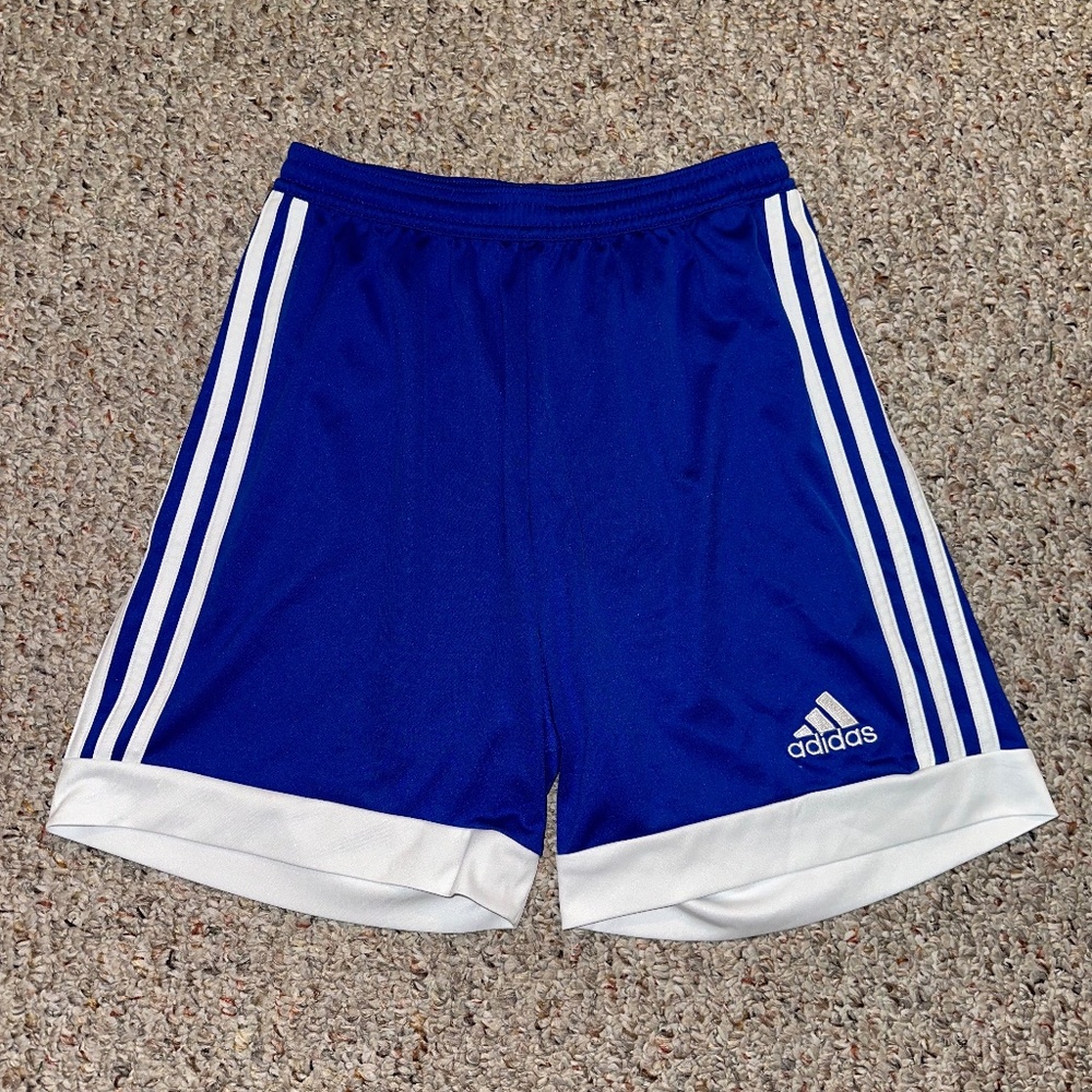 Adidas Royal Blue/White "Climalite" Boys Shorts-S (9-10 Years)